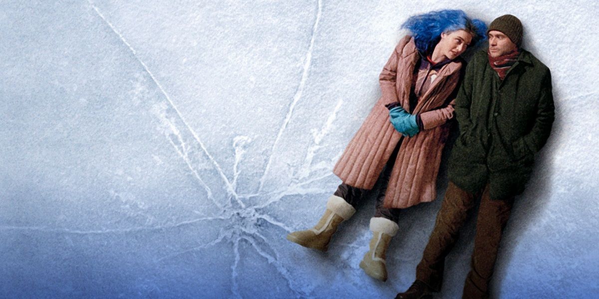 Joel and Clementine lying on frozen ice in Eternal Sunshine of the Spotless Mind