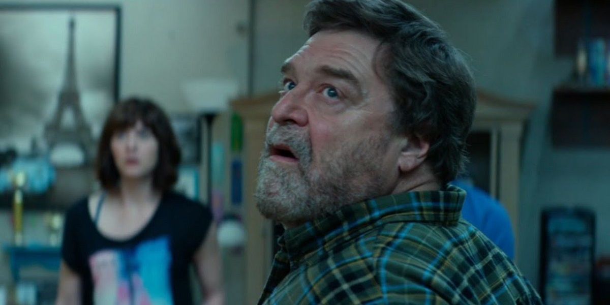 Howard (John Goodman) looks above at noise from the surface in 10 Cloverfield Lane