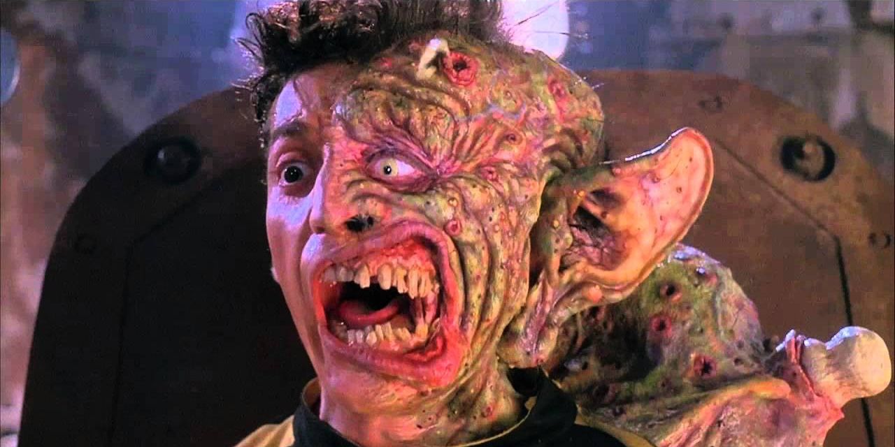 A man with a deformed face in 1993's Freaked