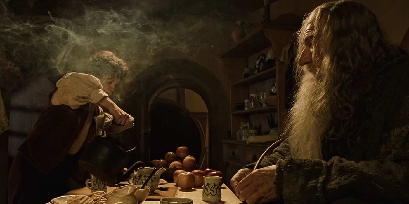 Frodo speaks to Gandalf about the One Ring in Lord of the Rings: Fellowship of the RIng