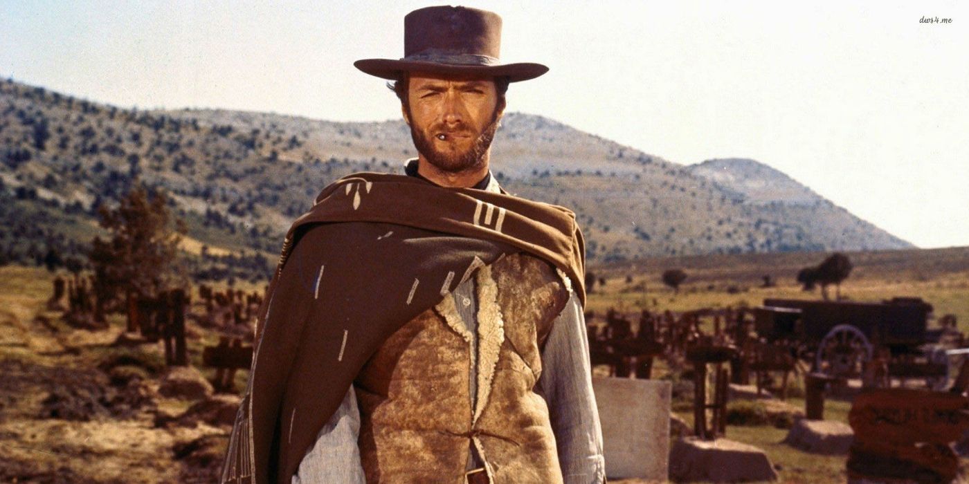 Clint Eastwood stands in the desert in The Good, the Bad, and the Ugly