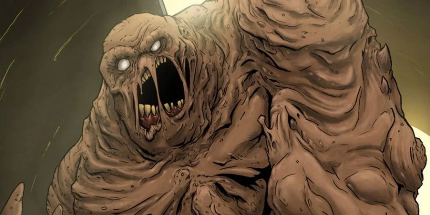 Clayface in battle in the comics