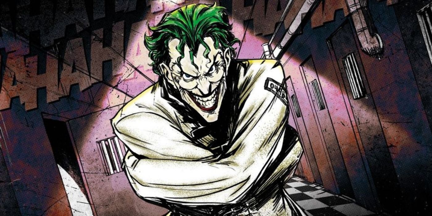 Joker laughing in DC comics.