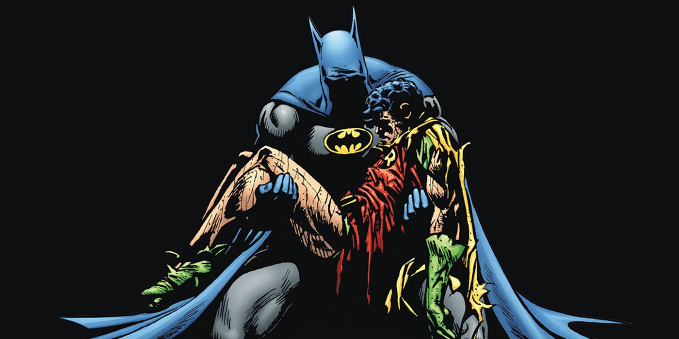 Batman holding Jason Todd's body in A Death In The Family.