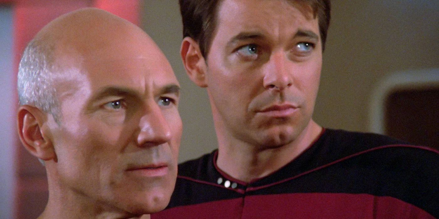 Picard and Riker in Star Trek Next Generation
