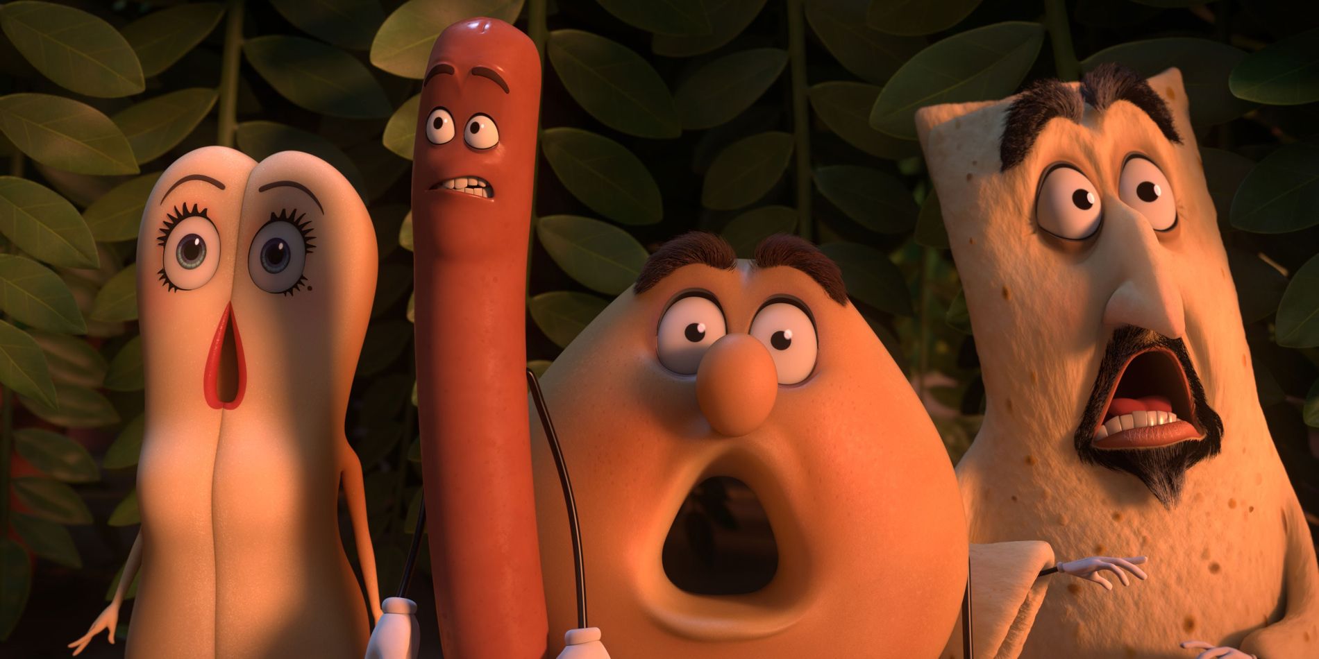 Brenda Frank Sammy and Lavash scared in Sausage Party