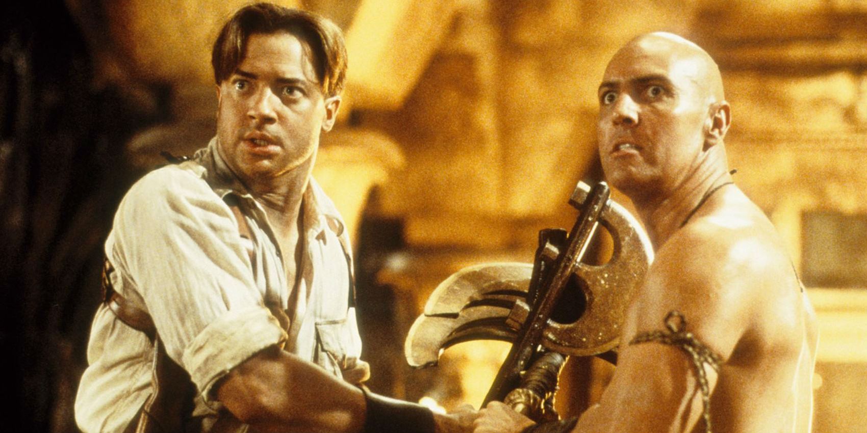 Brendan Fraser and Arnold Vosloo in The Mummy