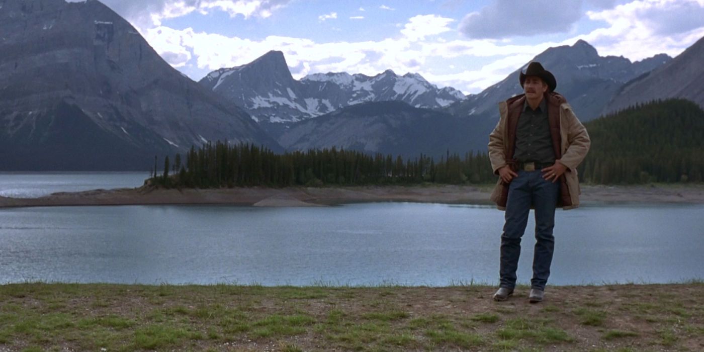 Jake Gyllenhaal by the lake in Brokeback Mountain