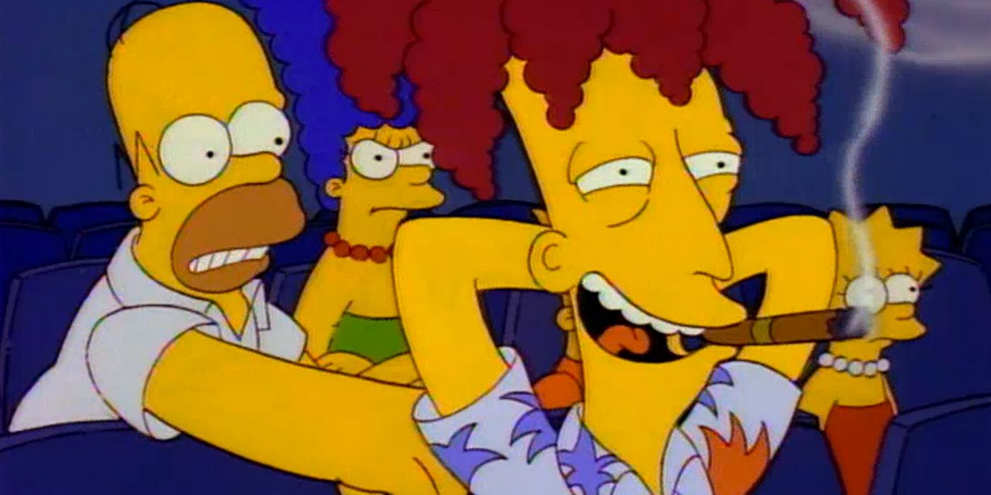 Homer taps Bart's shoulder in Cape Feare from The Simpsons