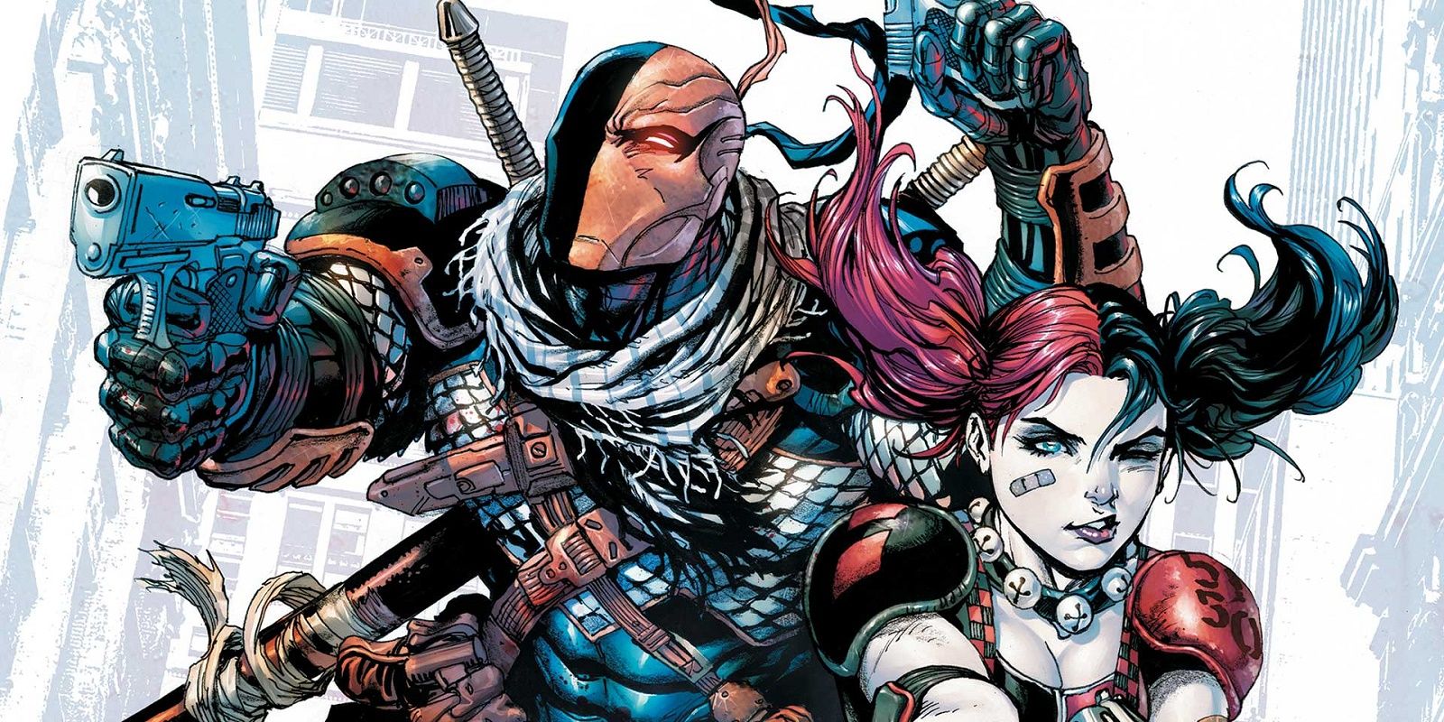 Deathstroke and Harley Quinn appear in DC Comics.
