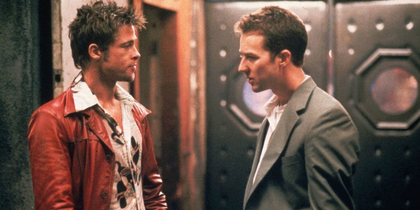 Edward Norton e Brad Pitt em Clube da Luta