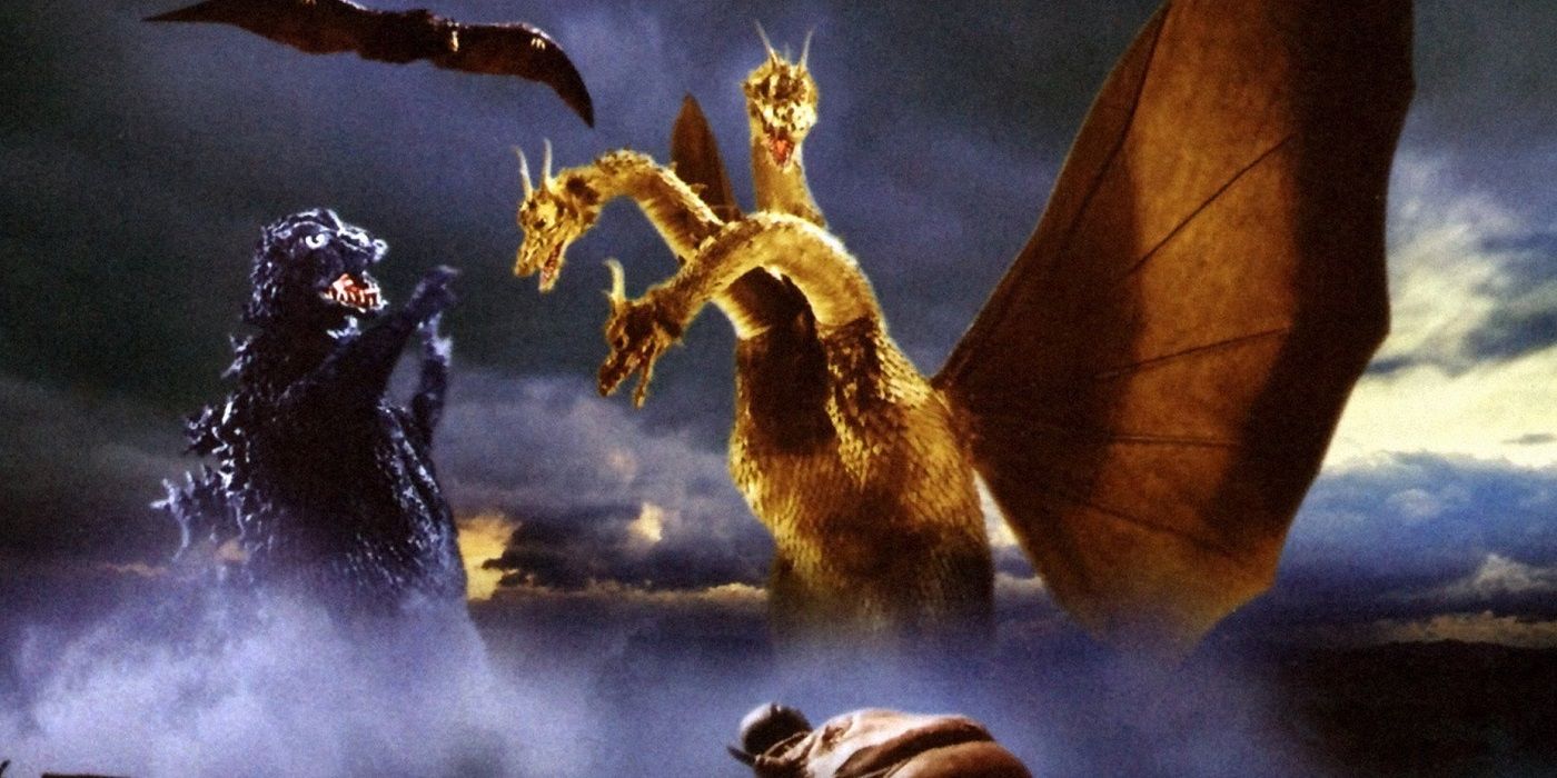 Godzilla Roand and Mothra fighting King Ghidorah