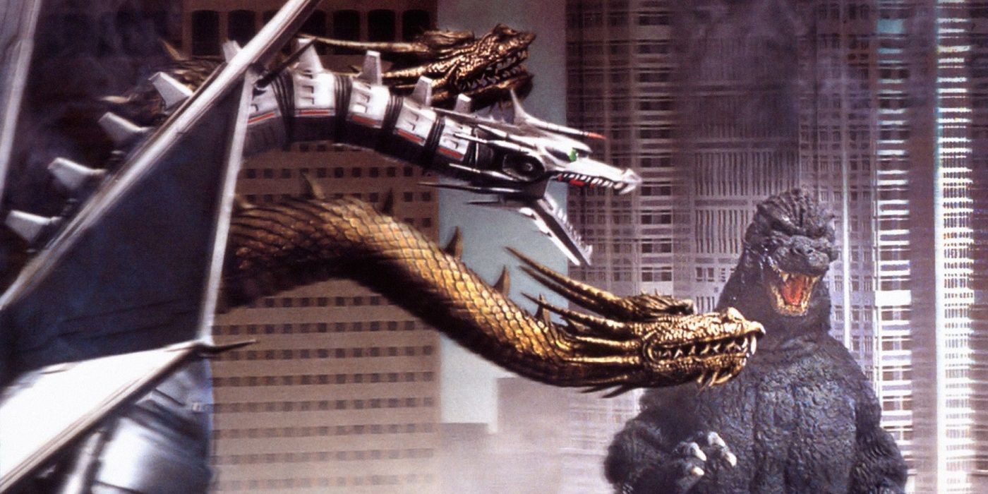 Godzilla fighting Mecha King Ghidorah