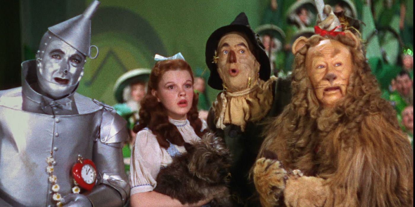 Jack Haley, Judy Garland, Ray Bolger and Bert Lahr in The Wizard of Oz