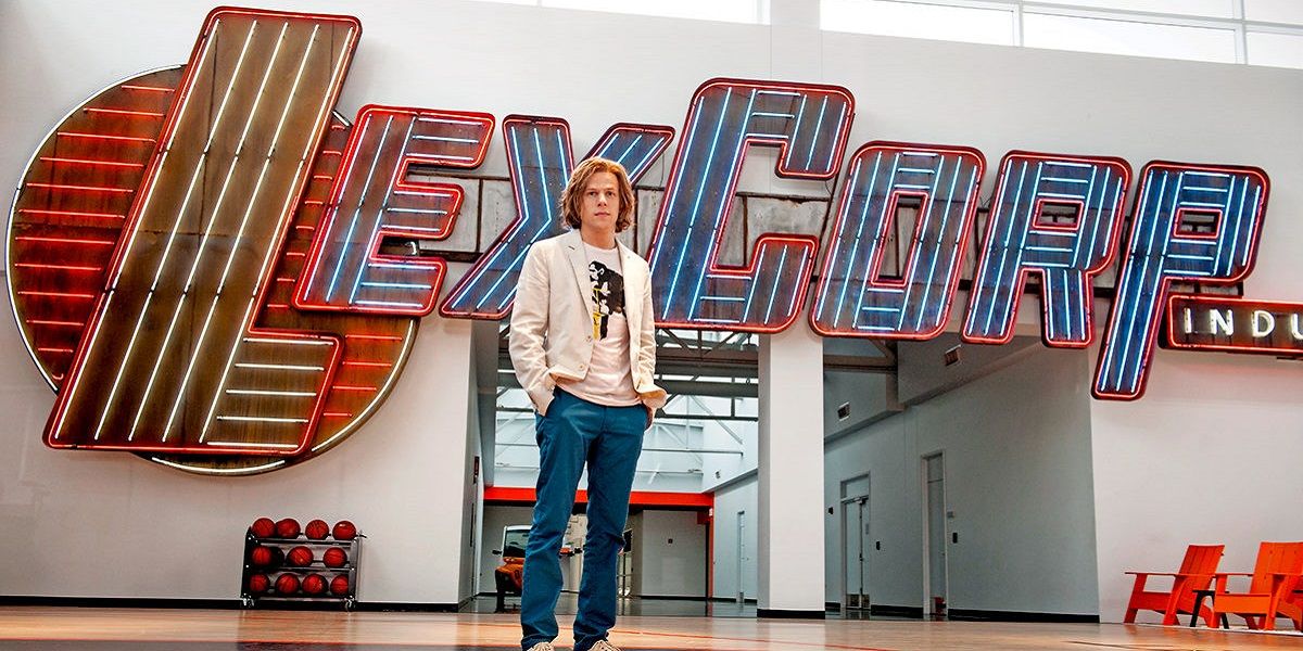 Jesse Eisenberg as Lex Luthor in Lexcorp headquarters