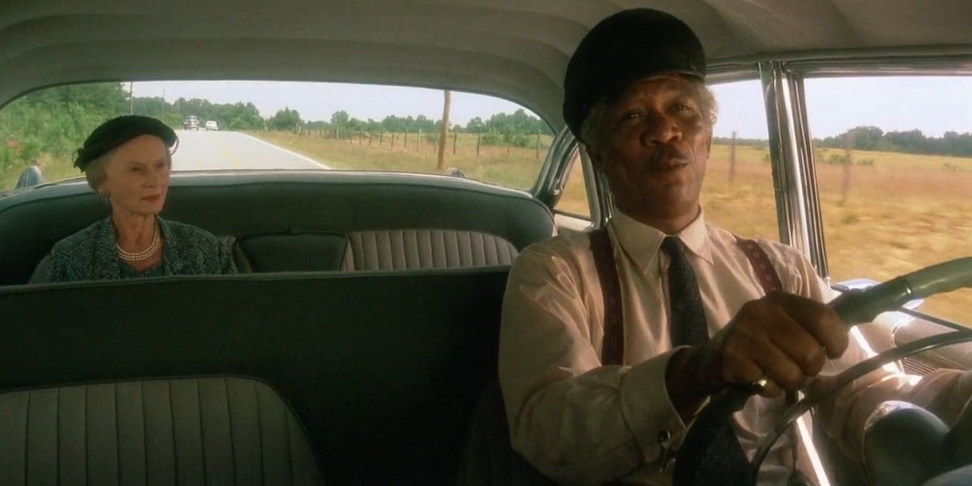 Jessica Tandy and Morgan Freeman in Driving Miss Daisy
