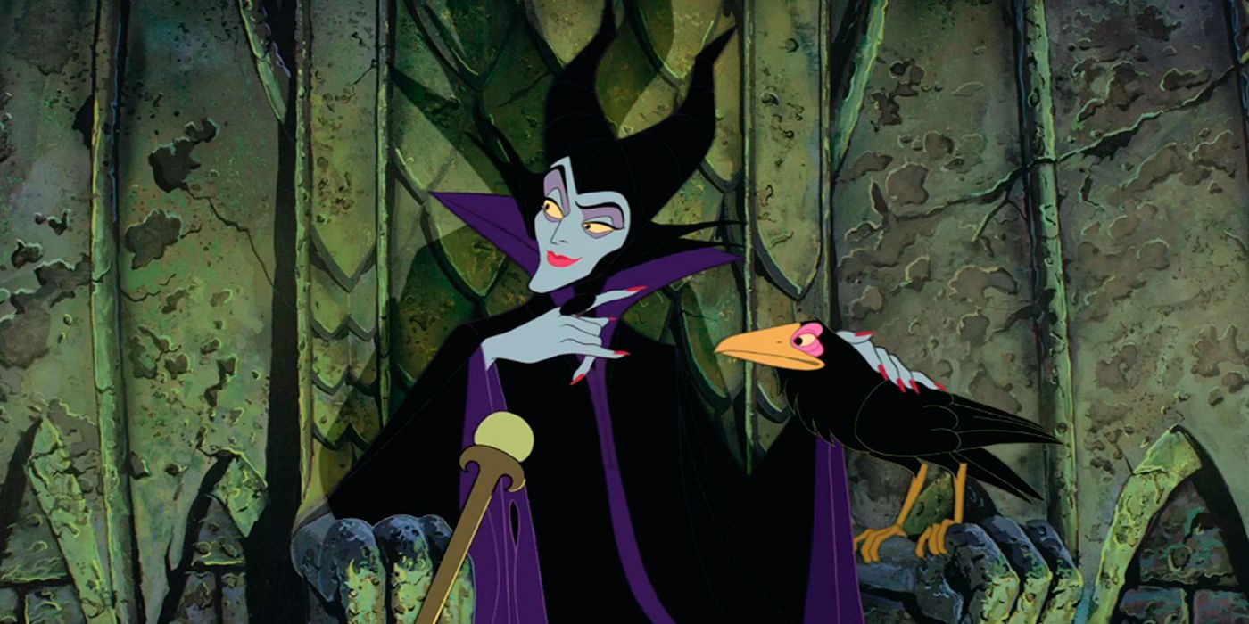 Maleficent with Diavlo the crow from Disney's Sleeping Beauty