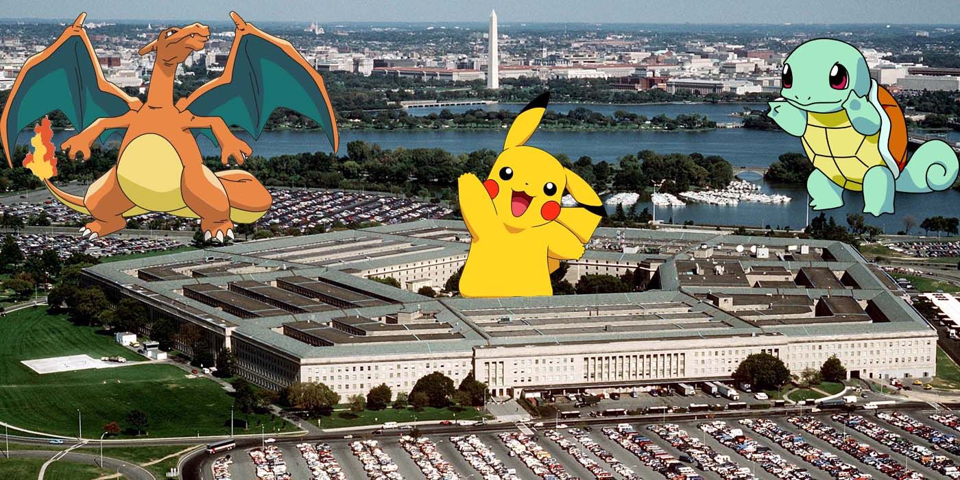 Pokemon Go - Charizard, Pikachu and Squirtle at The Pentagon