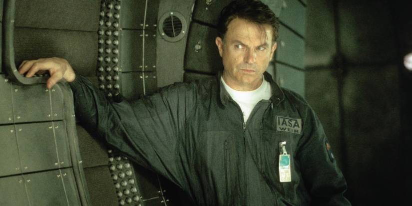 Sam Neill as Billy Weir in his spacecraft in Event Horizon.