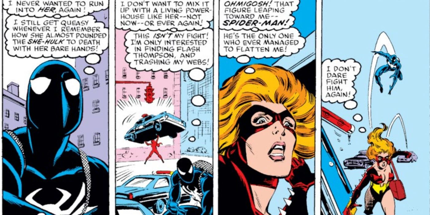 Spider-Man vs Titania in Secret Wars Marvel Comics
