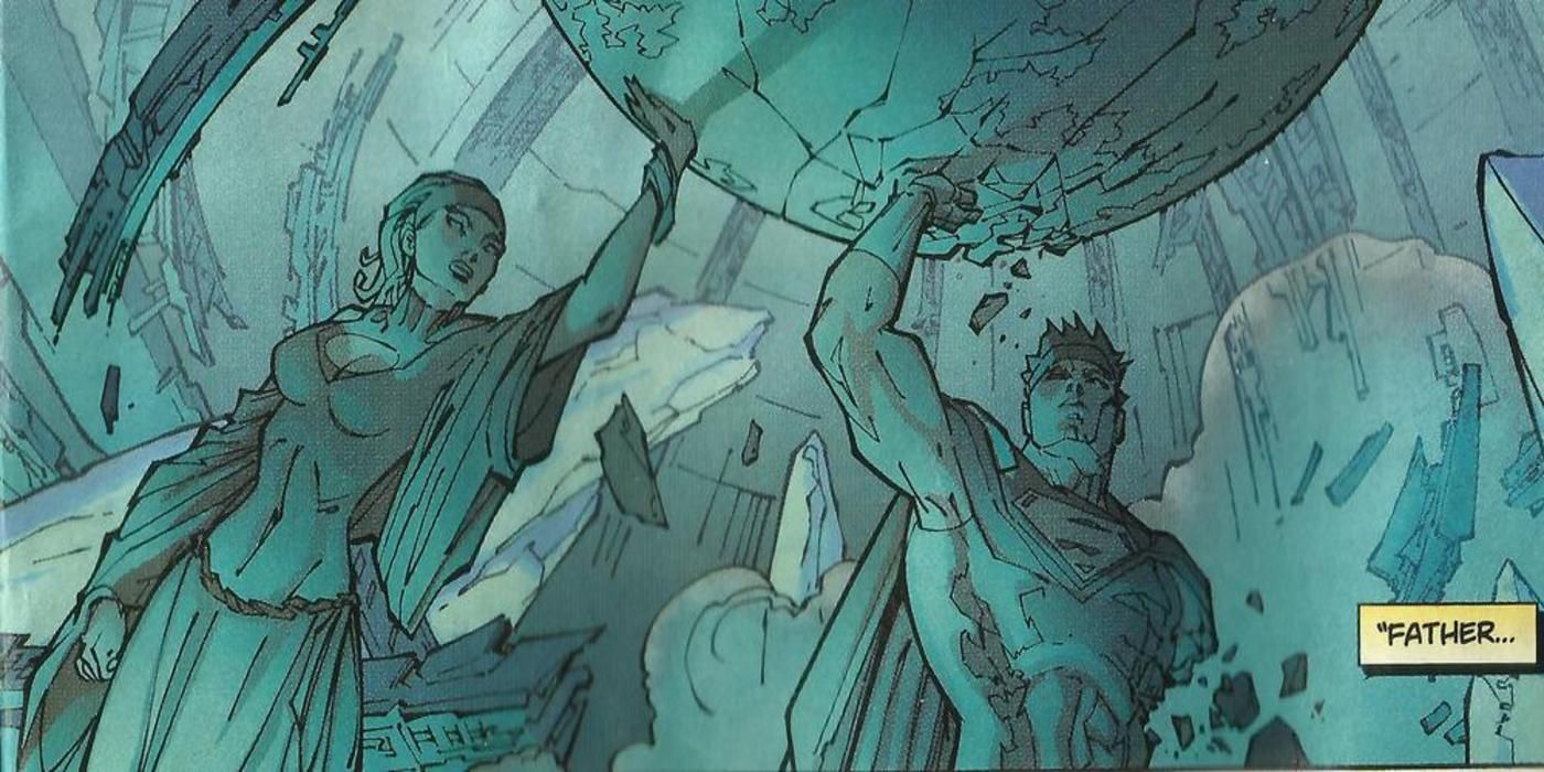 Jor-El and Lara Statue in Superman's Fortress of Solitude