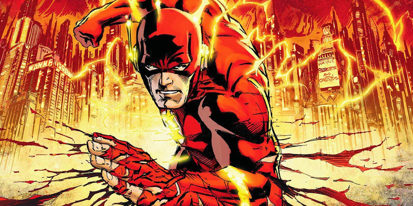 The Flash running in Flashpoint comic book
