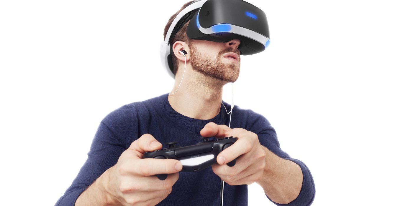 Someone using a PSVR headset.