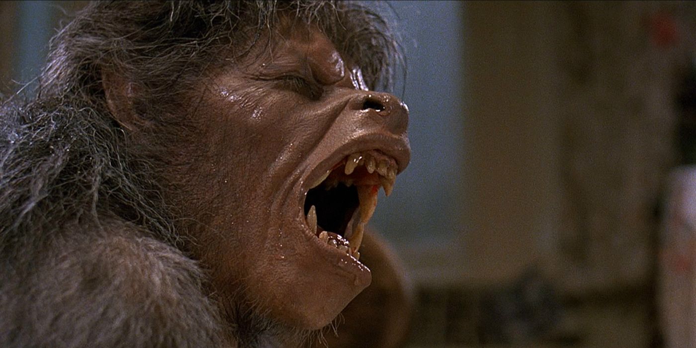 A werewolf roaring in An American Werewolf in London.