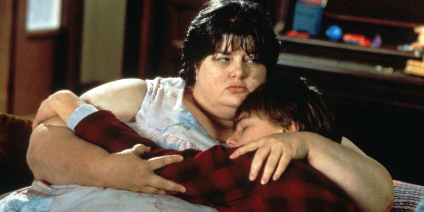 Leonardo DiCaprio and Darlene Cates embrace in What's Eating Gilbert Grape