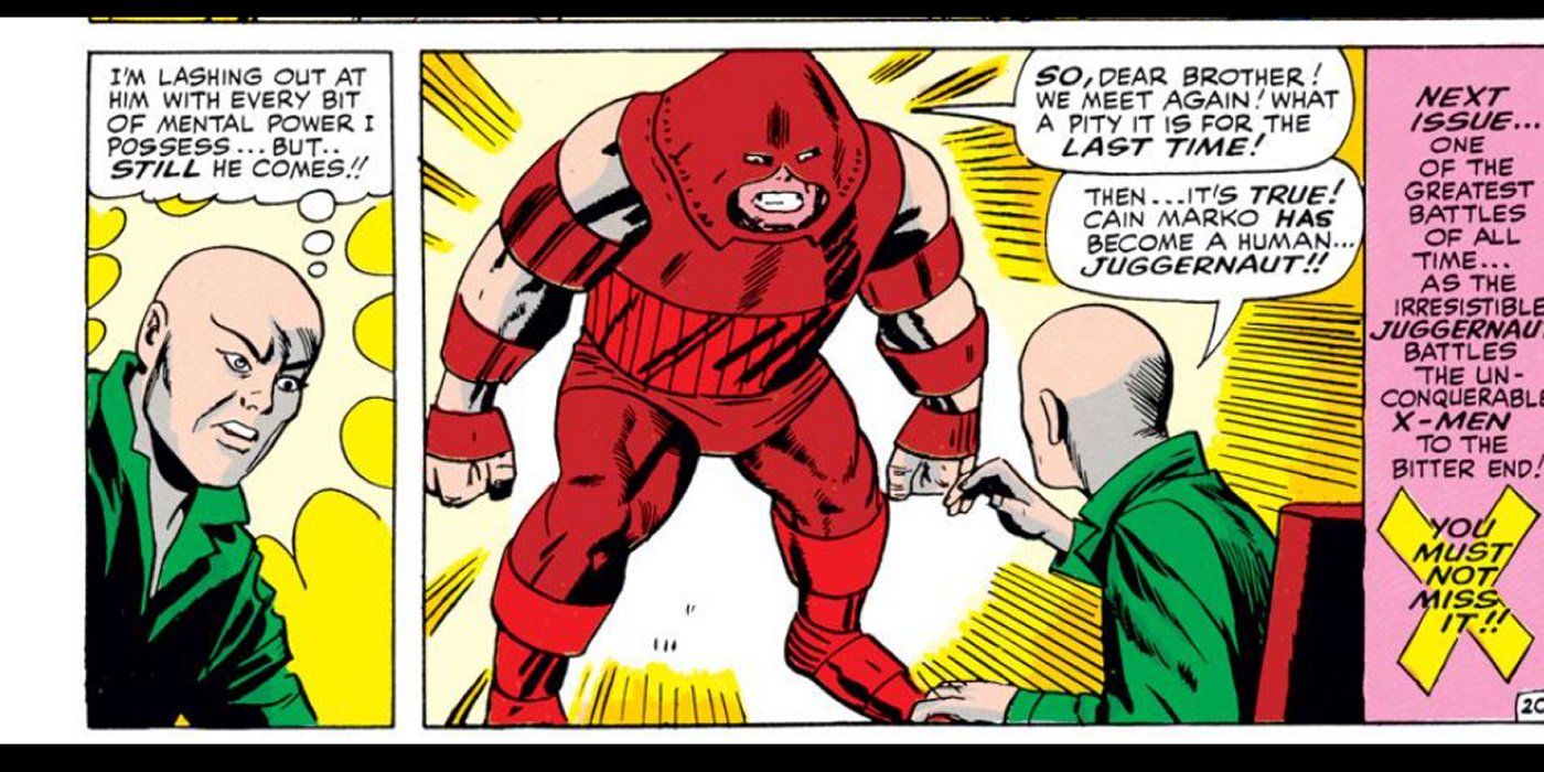 Juggernaut and Charles Xavier, stepbrothers, X-Men