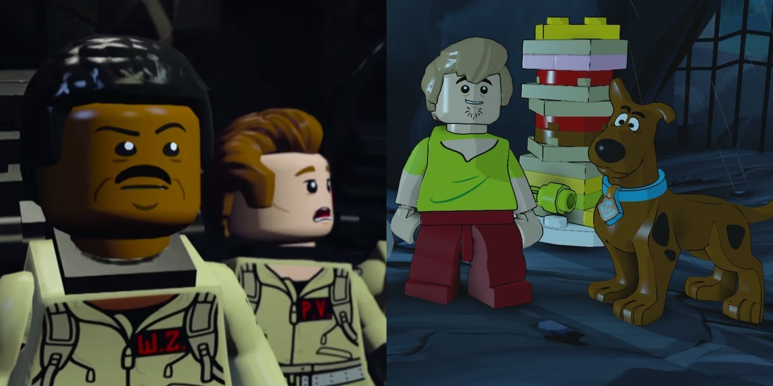Lego Dimensions Ghostbusters featuring Winston and Peter Venkman, with Scooby-Doo and Shaggy