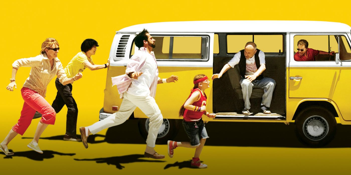 The family running to the van in the Little Miss Sunshine poster