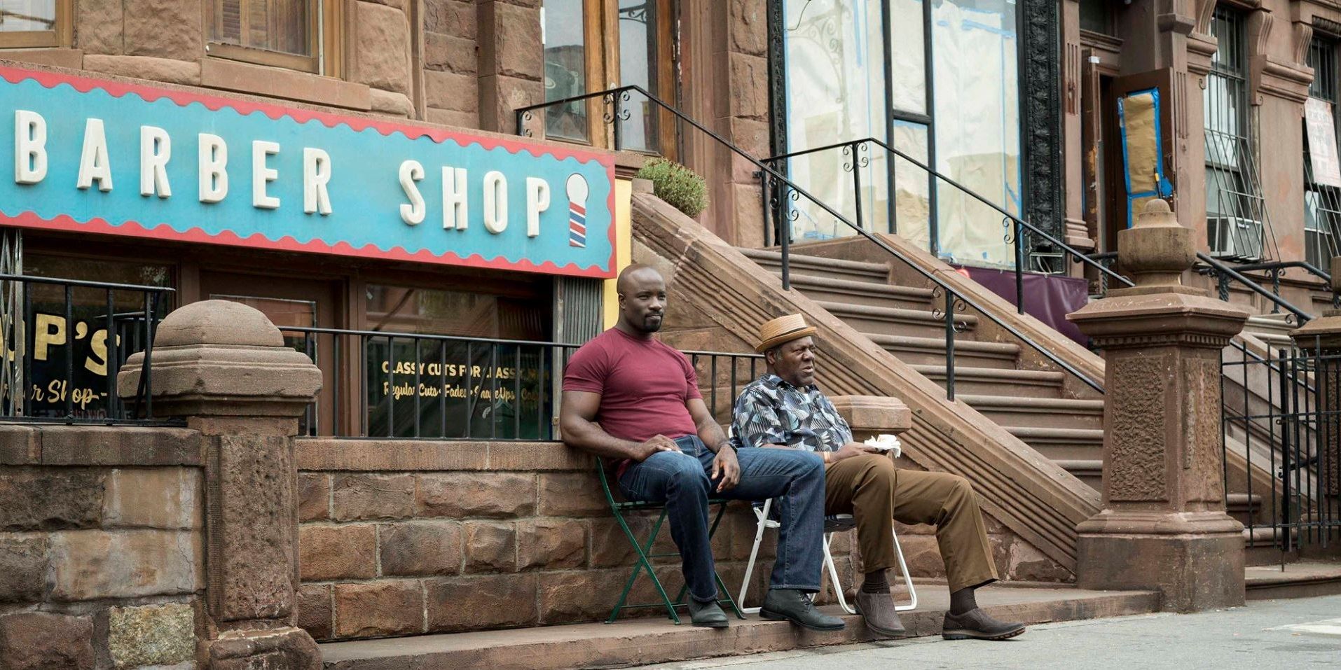 Mike Colter and Frankie Faison in Luke Cage