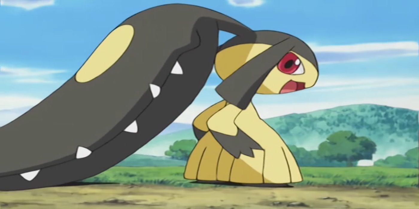 A Mawile smiling in the Pokémon anime.