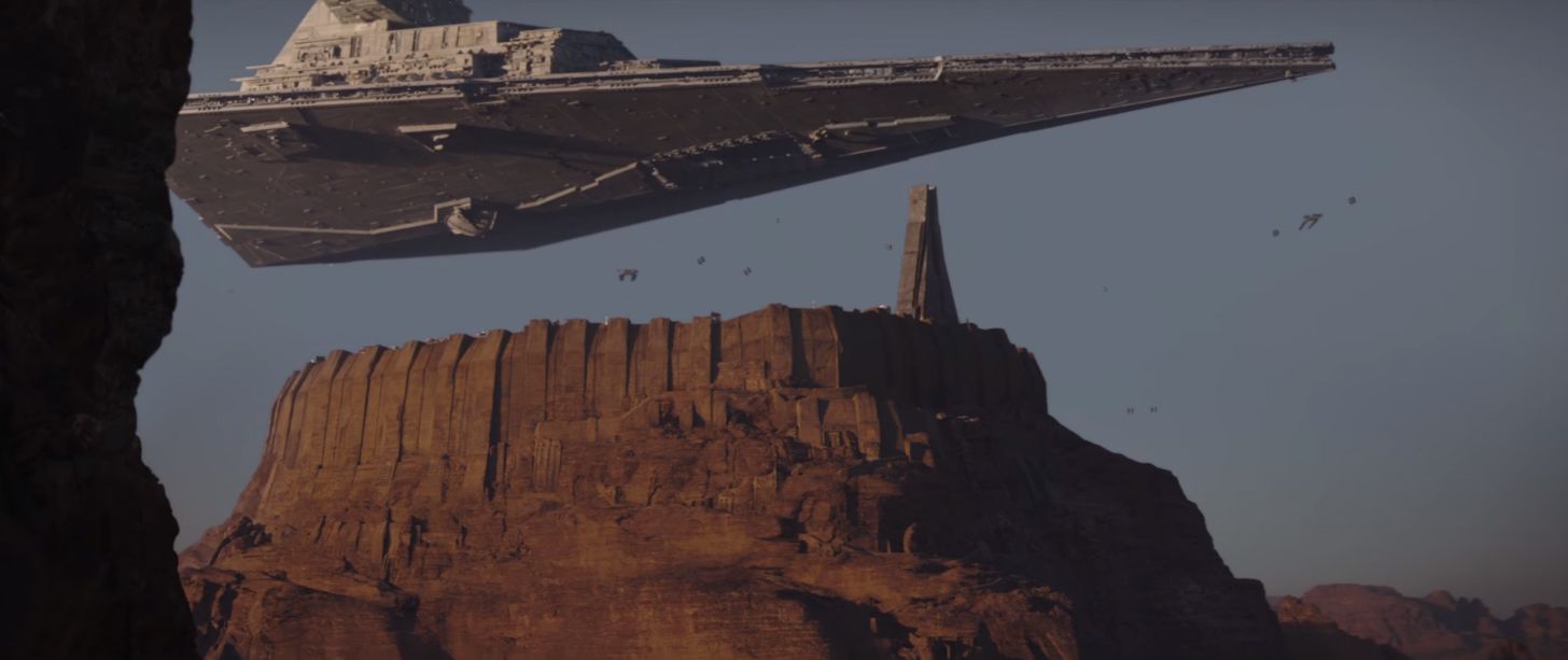 Star Wars: Rogue One - Star Destroyer and planet