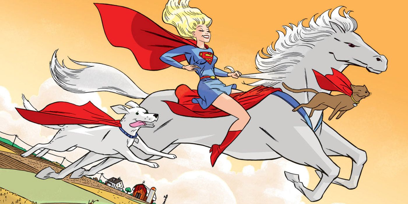 Supergirl Riding Comet Super Horse