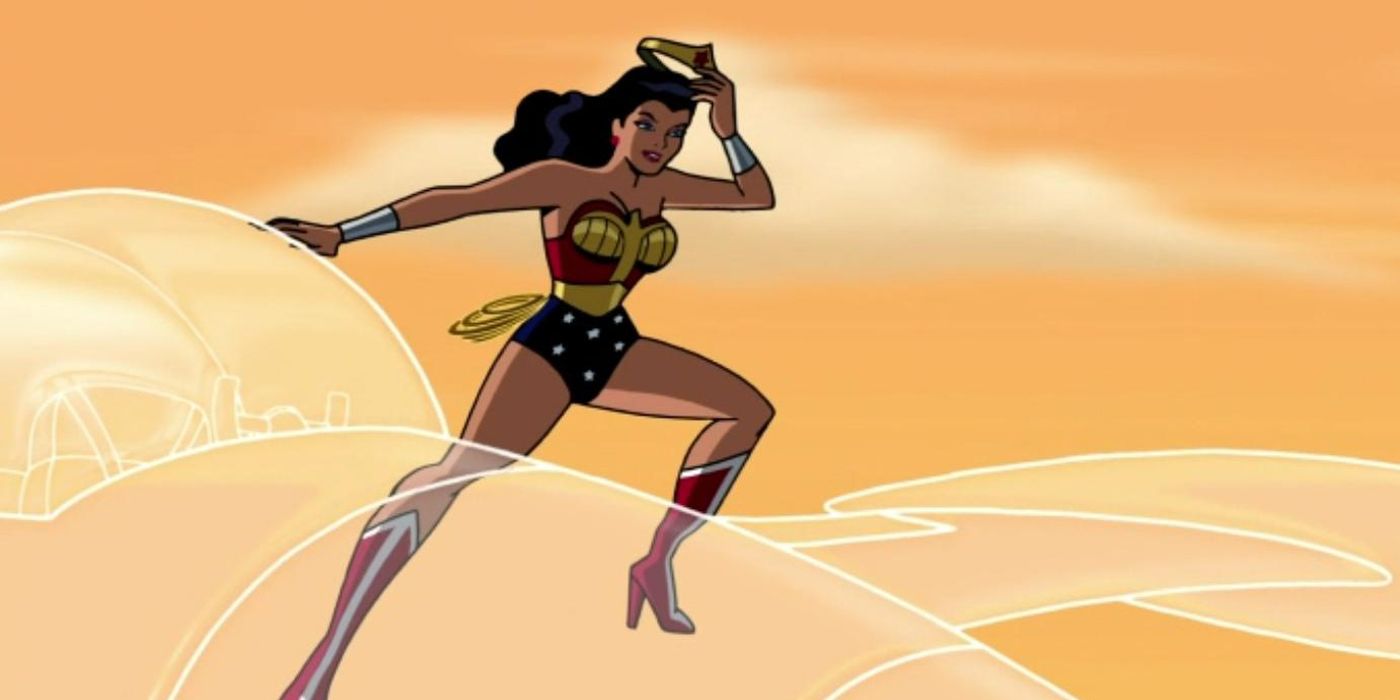Wonder Woman controlling the Invisible Plane with her tiara