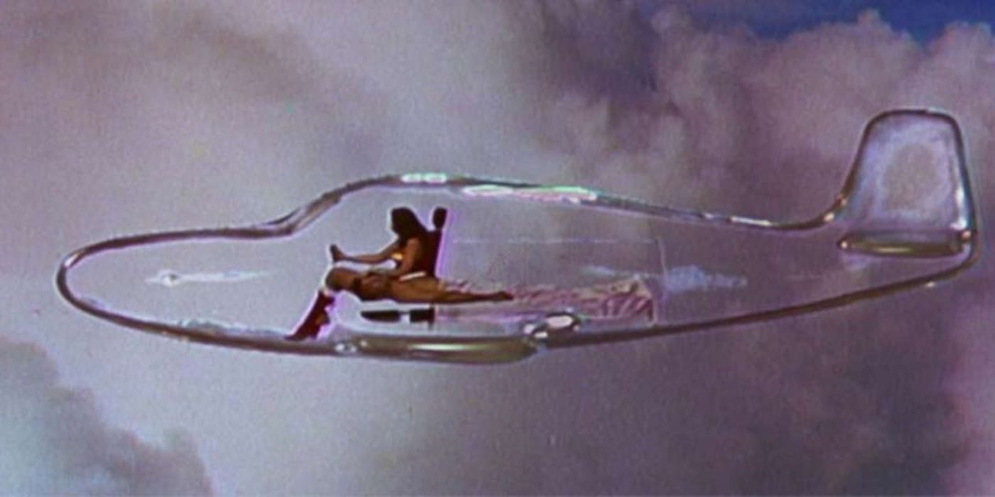 Wonder Woman in her Invisible Jet in the TV series