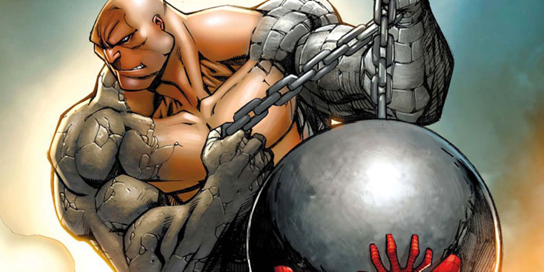 Absorbing Man wielding his wrecking ball in Marvel comics