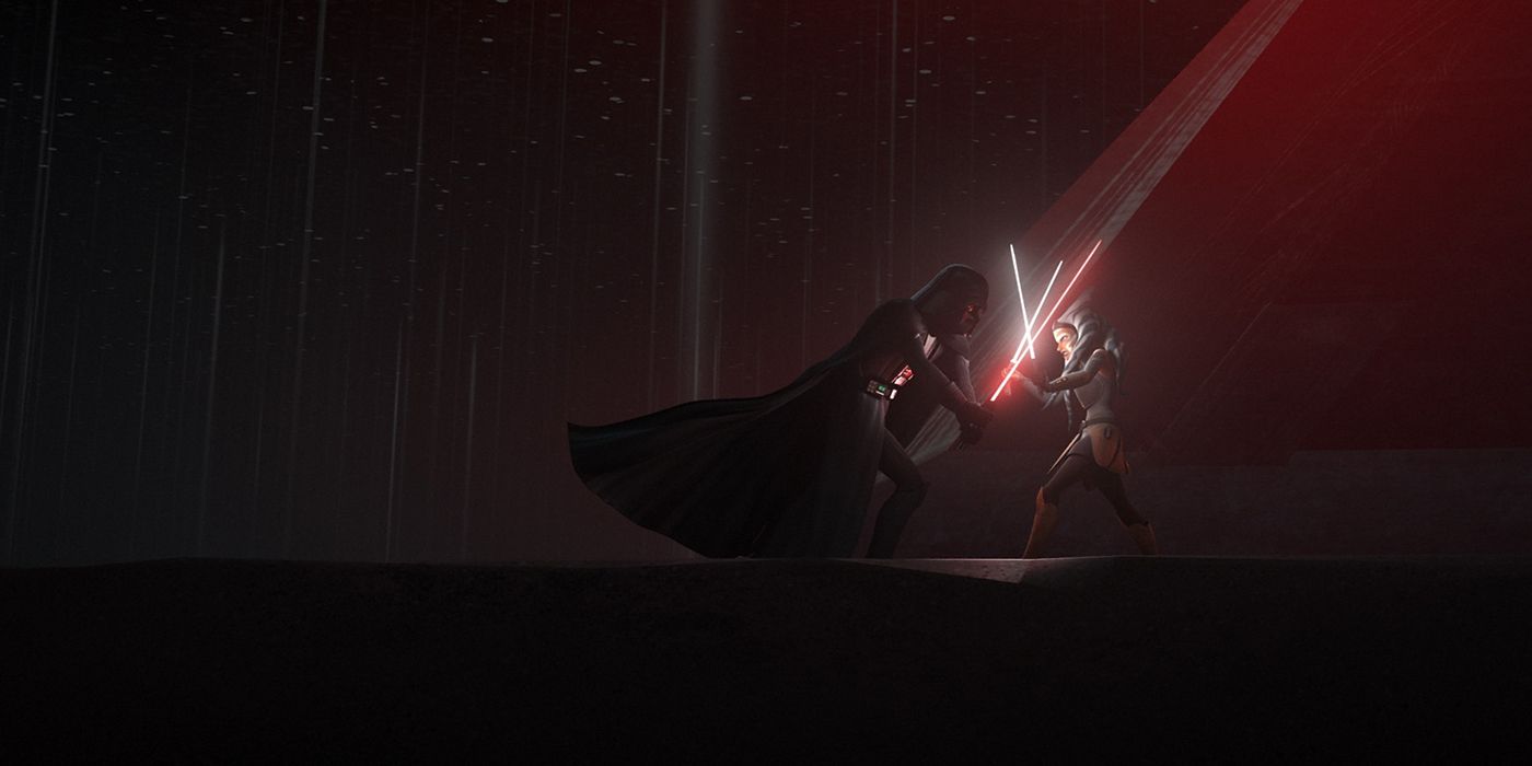 Ahsoka Tano fights Darth Vader in Star Wars Rebels Season 2 Finale