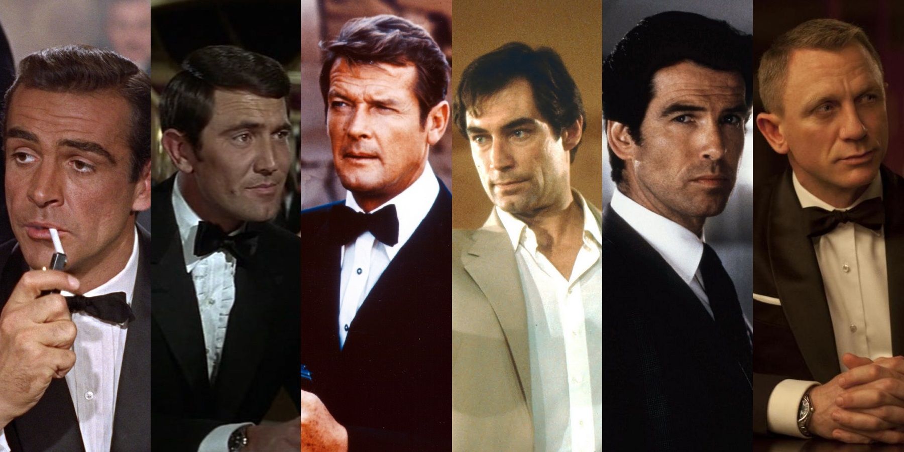 Split image of every James Bond actor