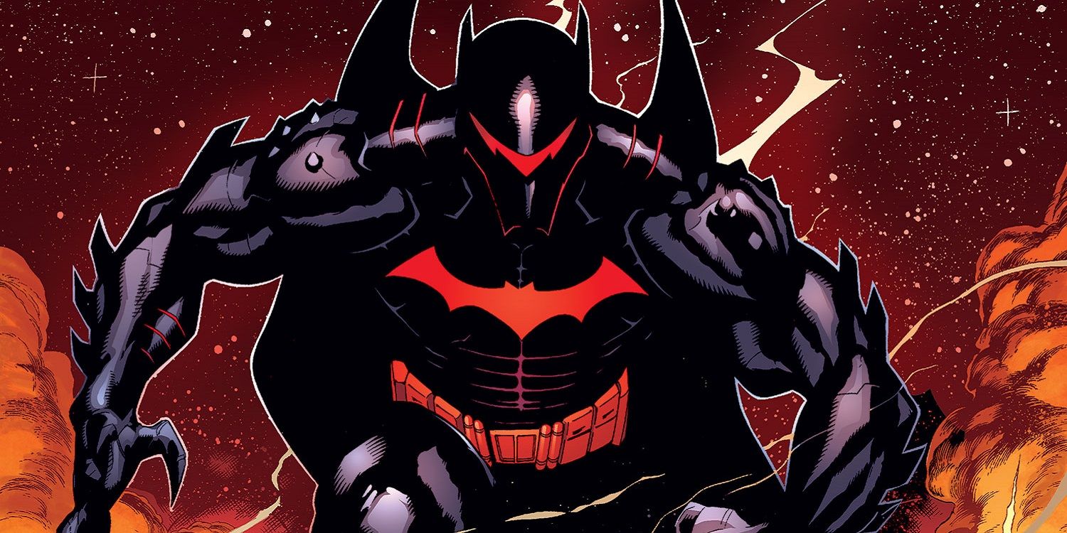 Batman races into battle in his Hellbat armor in DC Comics.