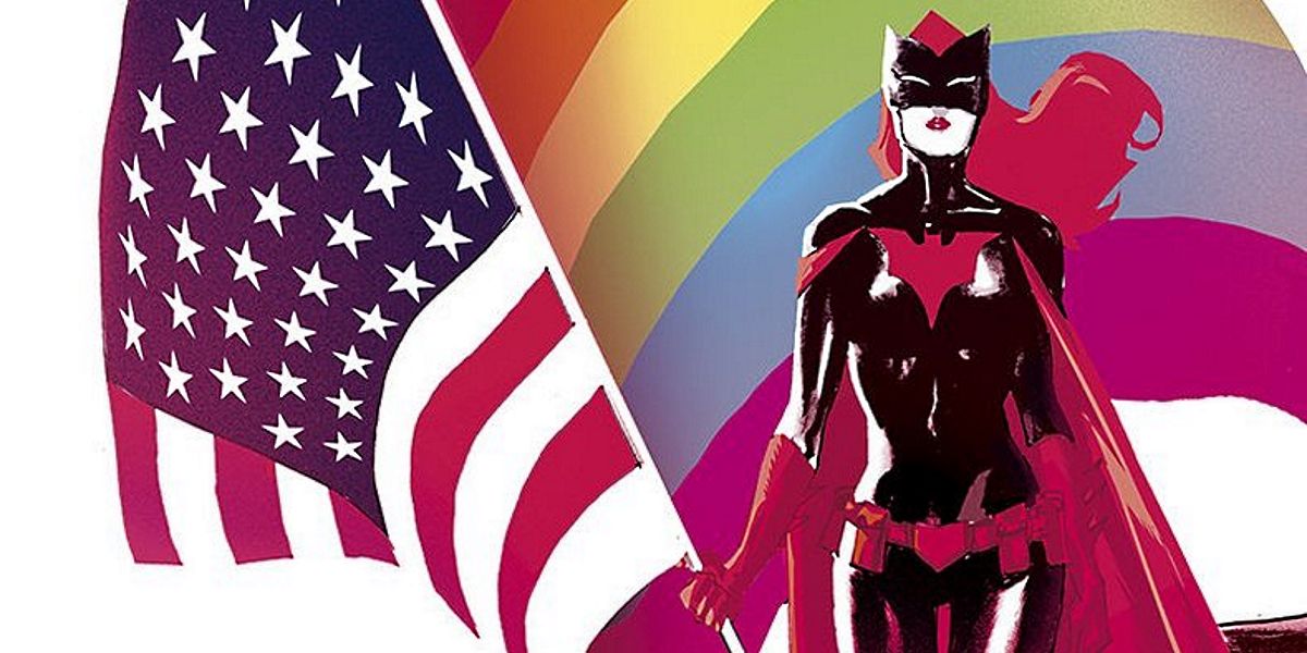 Batwoman Love is Love Rainbow flag