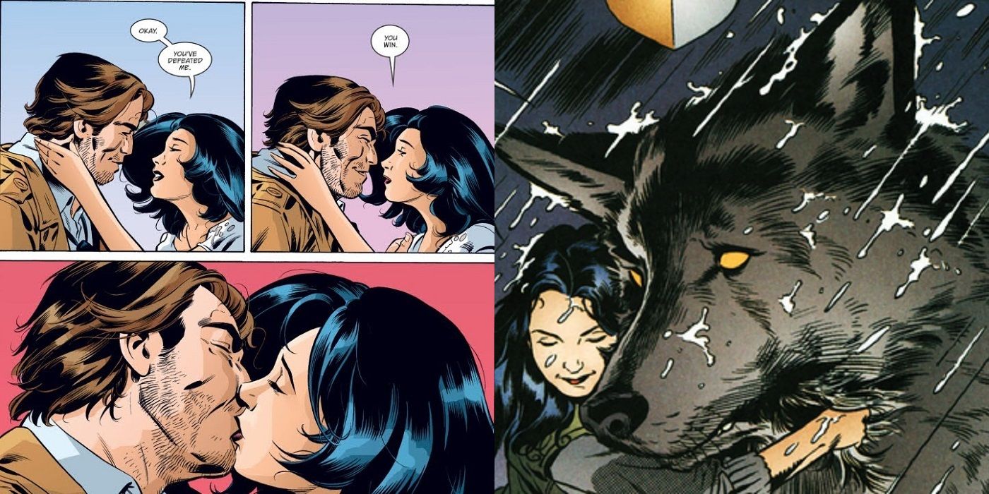 Bigby Wolf and Snow White of Fables kiss