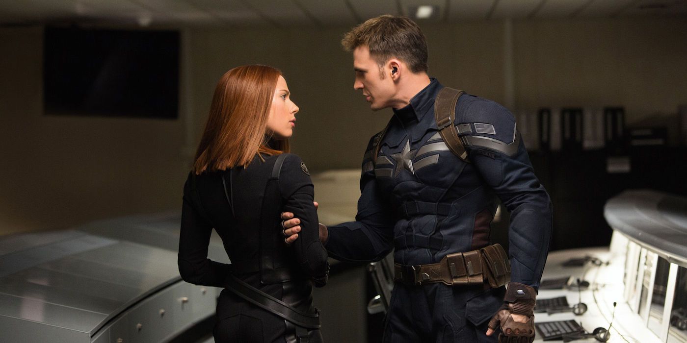 Scarlett Johannson and Chris Evans in Captain America: The Winter Soldier