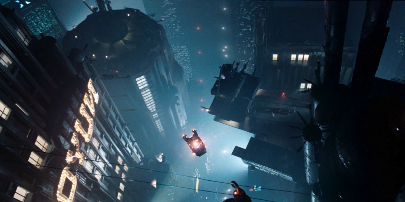 Blade Runner Spinner Scene At Night