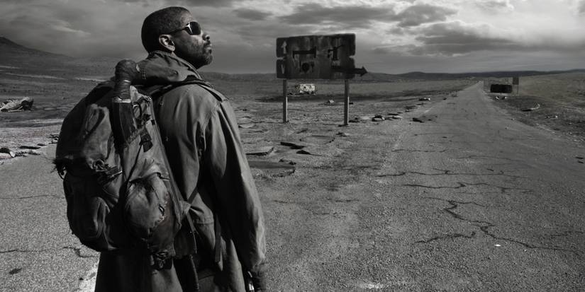 Denzel Washington walking as Eli in Book of Eli