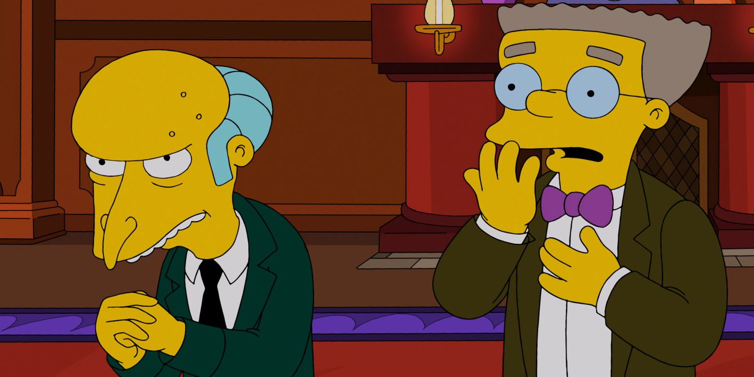 Burns and Smithers in The Simpsons