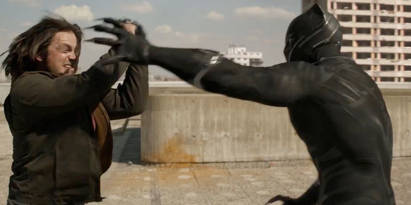 T'Challa attacks Bucky in Captain America Civil War