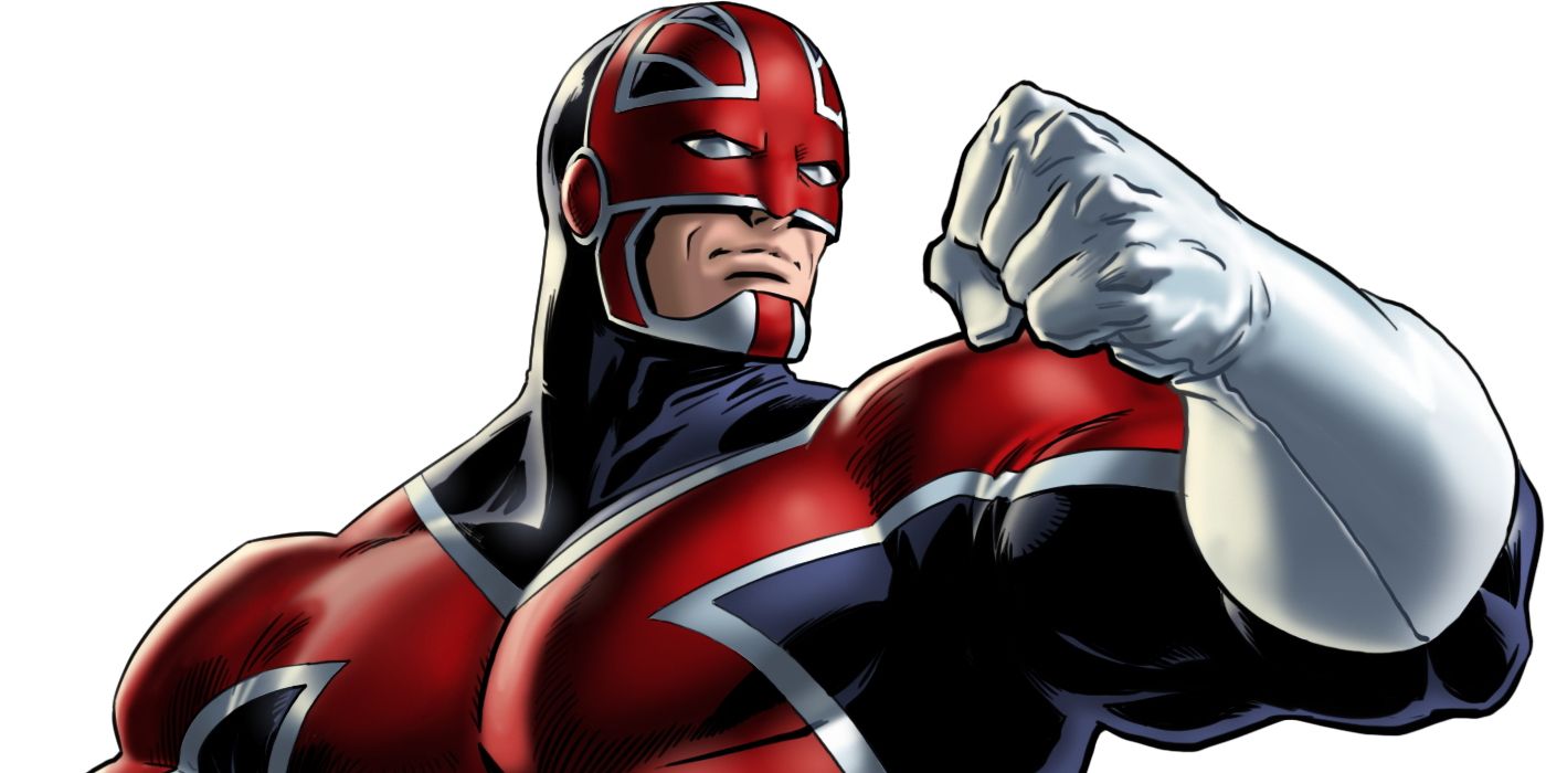 Captain Britain prepares to fight in Marvel Comics.